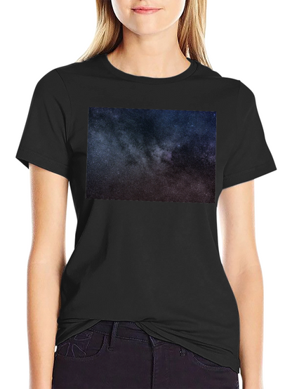 Cosmic Galaxy Print Black T-Shirt