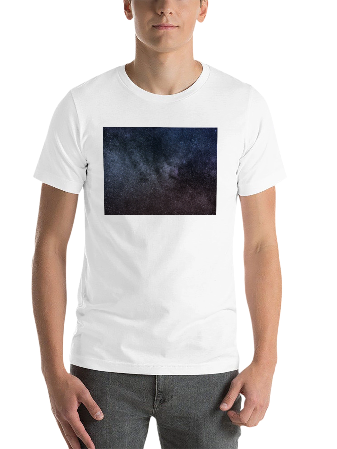 Cosmic Galaxy Print Black T-Shirt