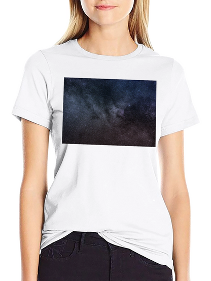 Cosmic Galaxy Print Black T-Shirt