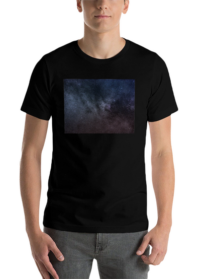 Cosmic Galaxy Print Black T-Shirt