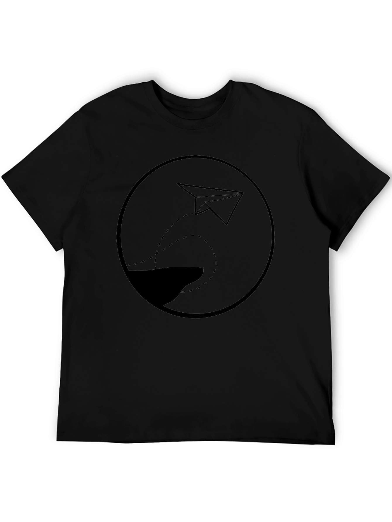 Paper Plane Graphic Tee - Mens Black T-Shirt