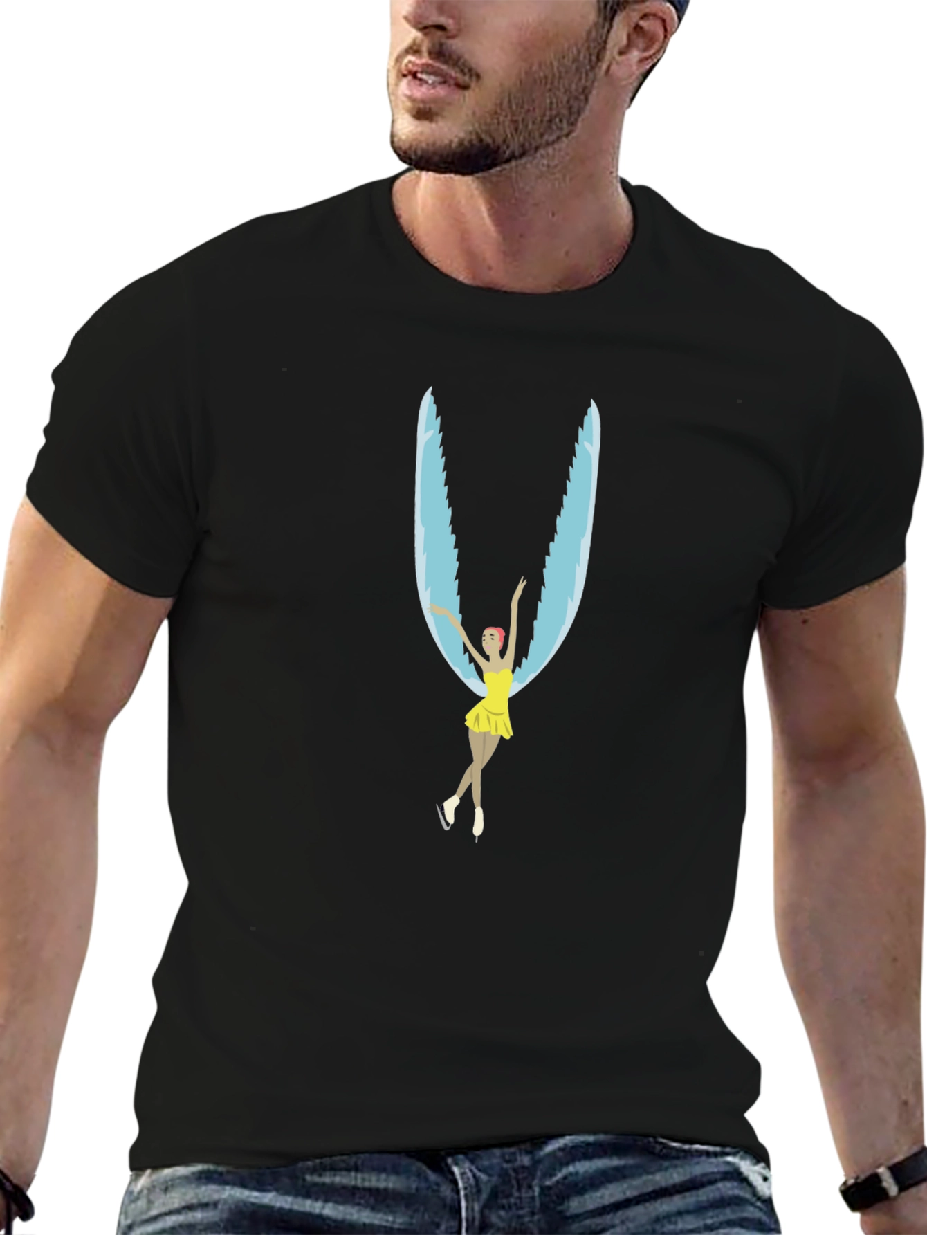 Figure Skater Wings Black T-Shirt