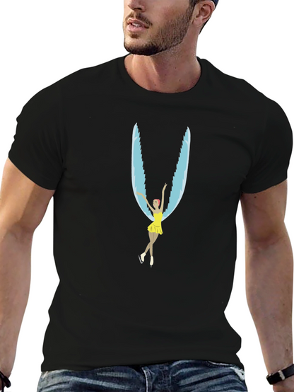 Figure Skater Wings Black T-Shirt