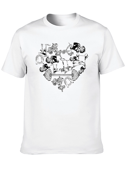Gym Heart T-Shirt - Fitness Lovers Tee