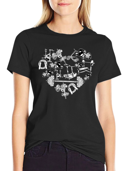 Gym Heart T-Shirt - Fitness Lovers Tee
