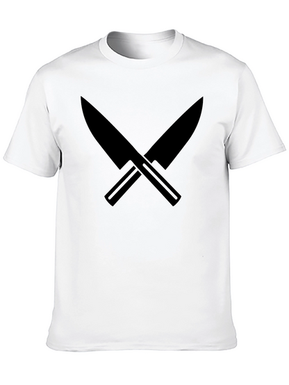 Black Crossed Knives Graphic Tee - Culinary Cool