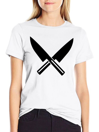Black Crossed Knives Graphic Tee - Culinary Cool