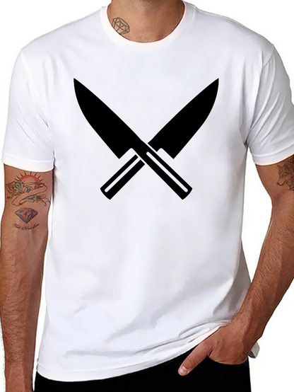 Black Crossed Knives Graphic Tee - Culinary Cool