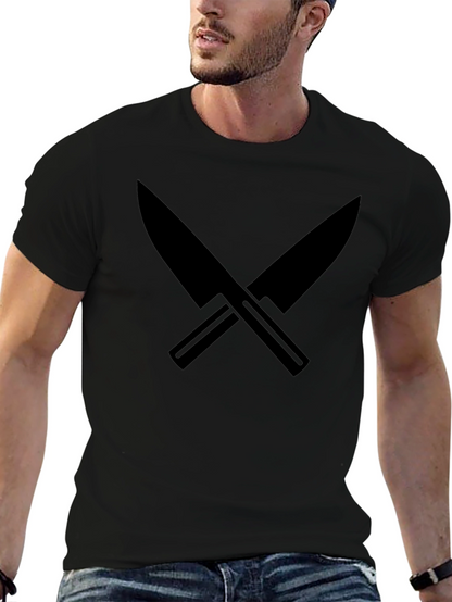 Black Crossed Knives Graphic Tee - Culinary Cool