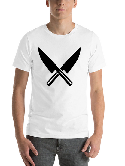 Black Crossed Knives Graphic Tee - Culinary Cool