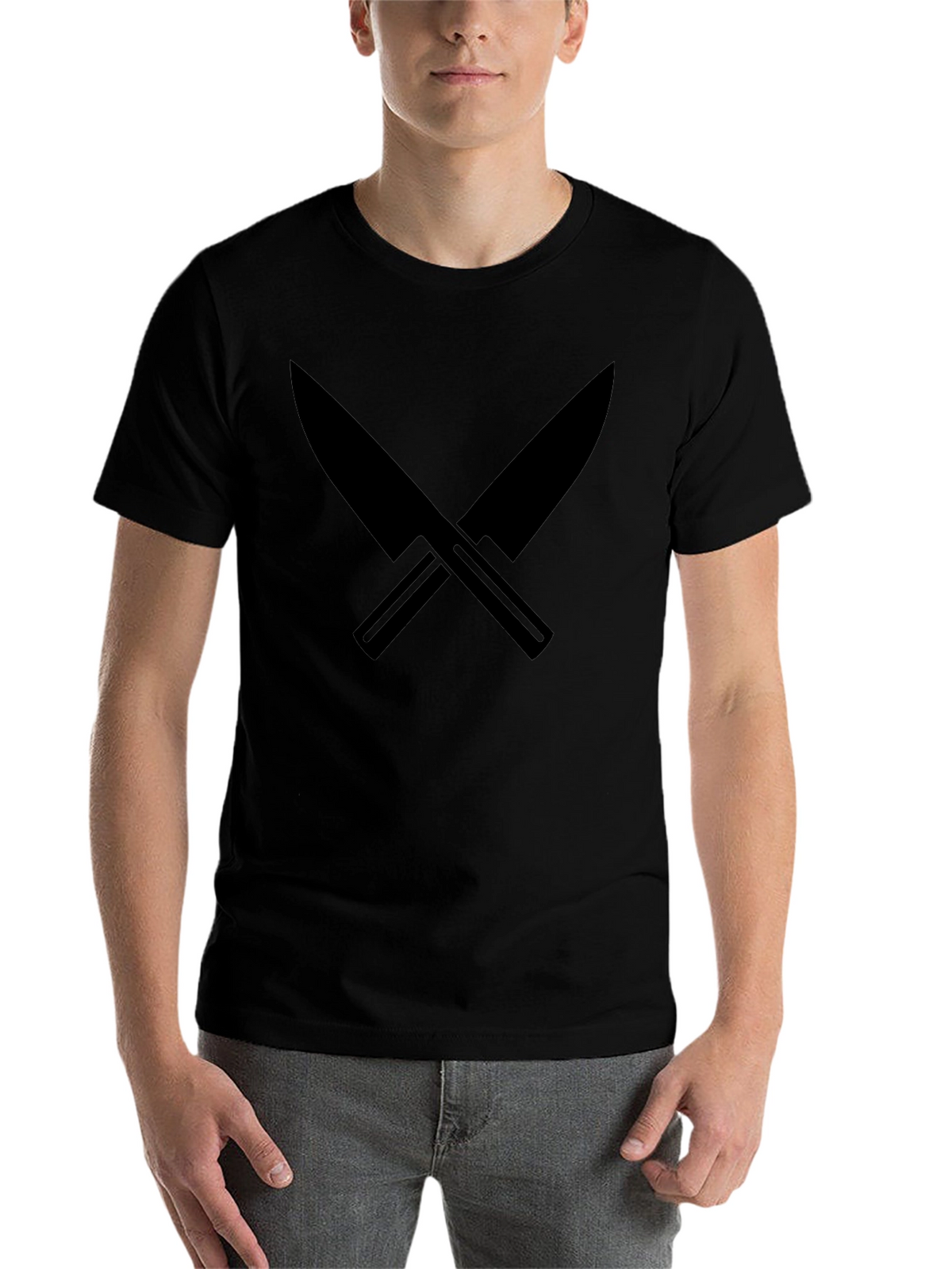 Black Crossed Knives Graphic Tee - Culinary Cool