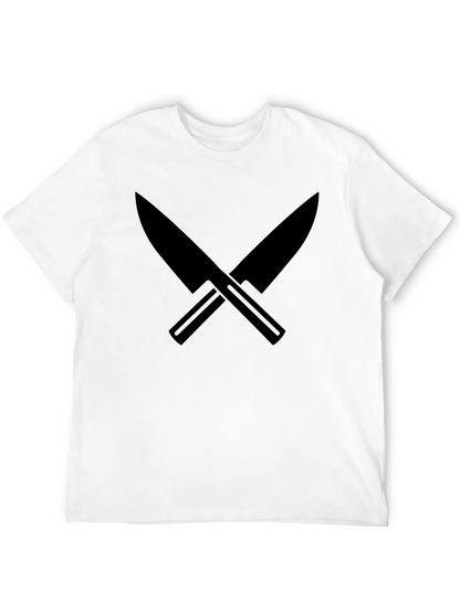 Black Crossed Knives Graphic Tee - Culinary Cool