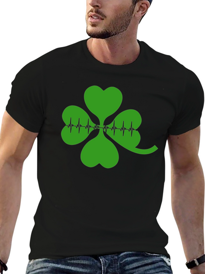 St. Patricks Day Shamrock Heartbeat T-Shirt
