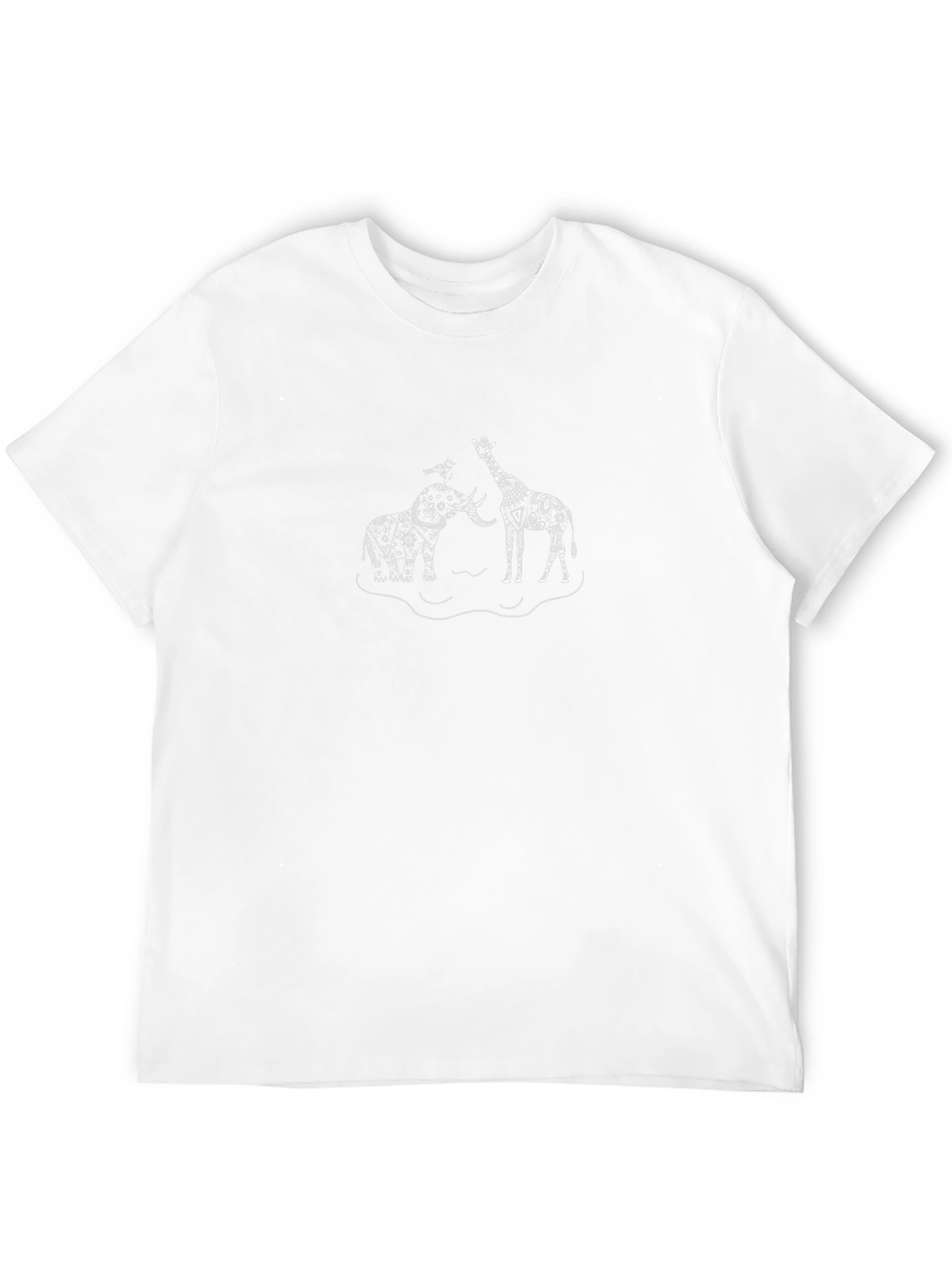 Elephant and Giraffe Black Graphic Tee
