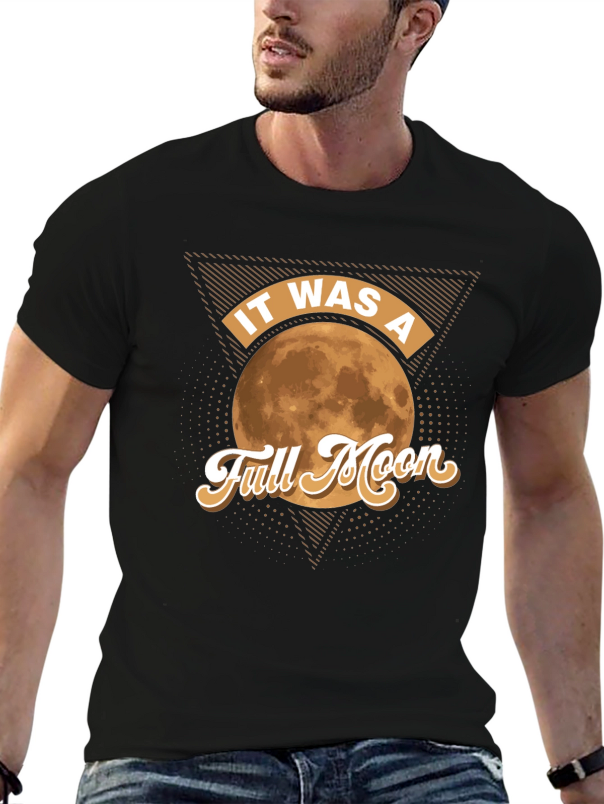 Full Moon Graphic Tee - Retro Style