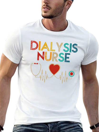 Dialysis Nurse T-Shirt Heartbeat Design