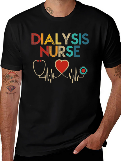 Dialysis Nurse T-Shirt Heartbeat Design