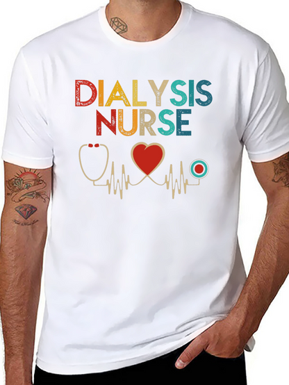 Dialysis Nurse T-Shirt Heartbeat Design