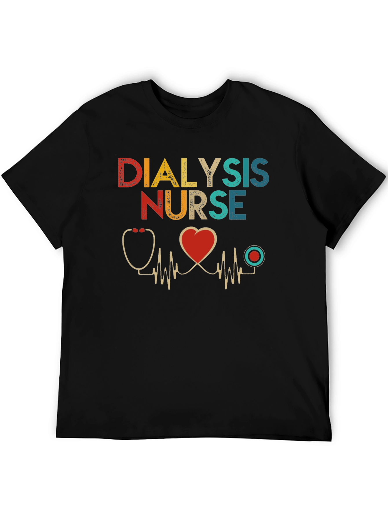 Dialysis Nurse T-Shirt Heartbeat Design