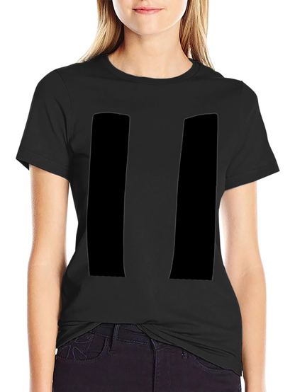 Mens Black Pause Symbol Graphic Tee