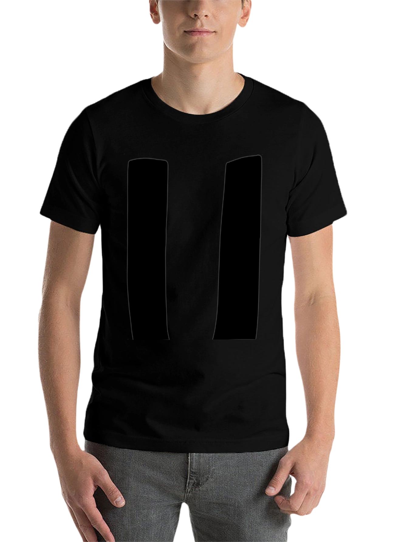 Mens Black Pause Symbol Graphic Tee