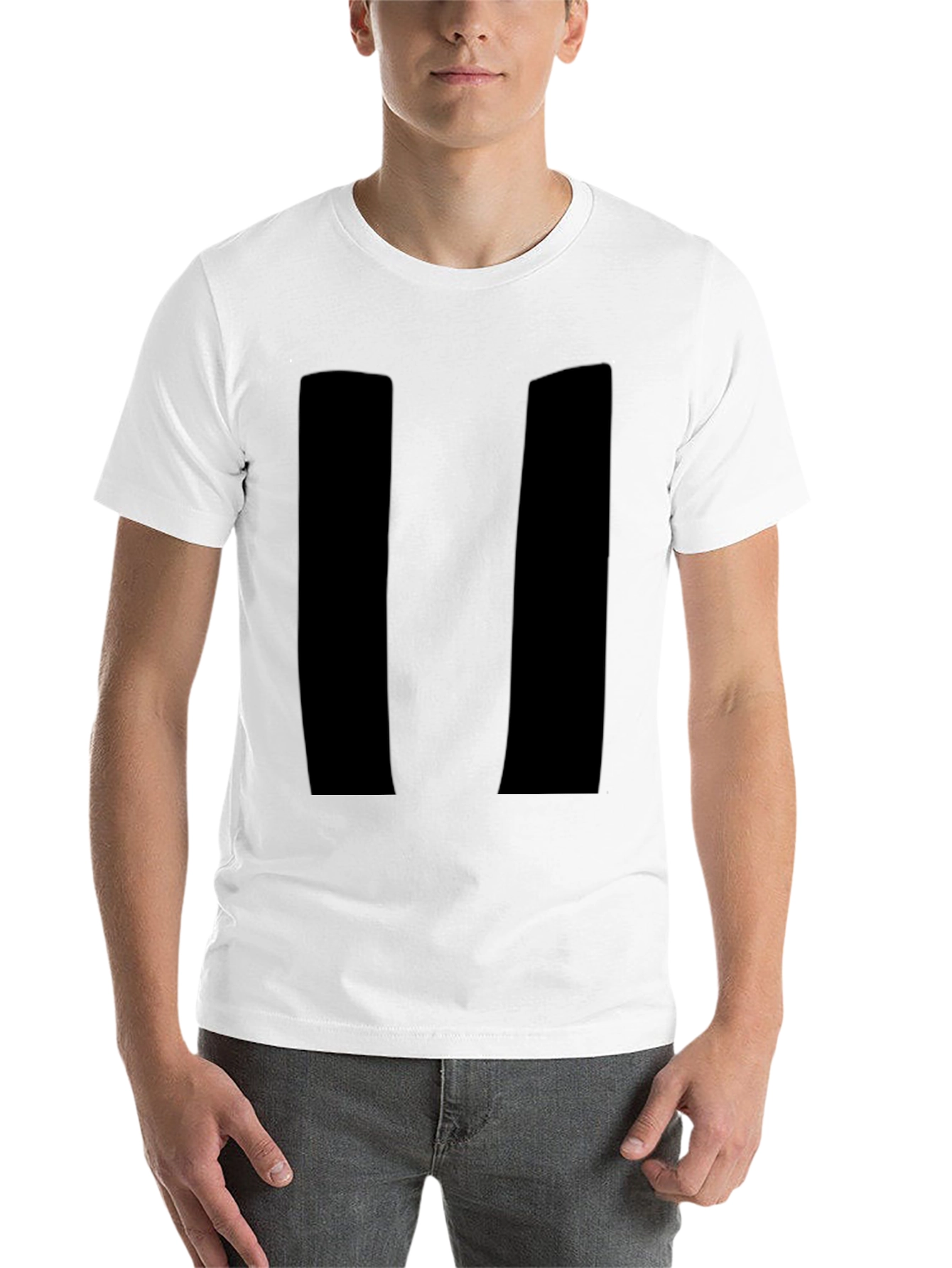 Mens Black Pause Symbol Graphic Tee