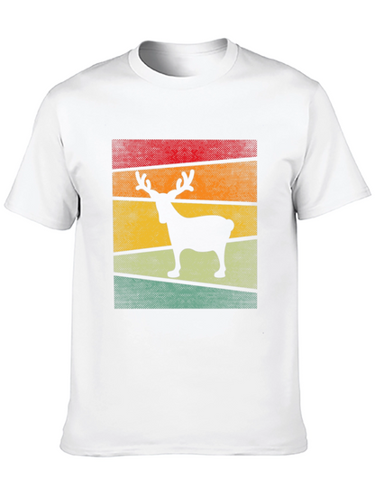 Retro Reindeer Graphic Tee - Stylish Comfort