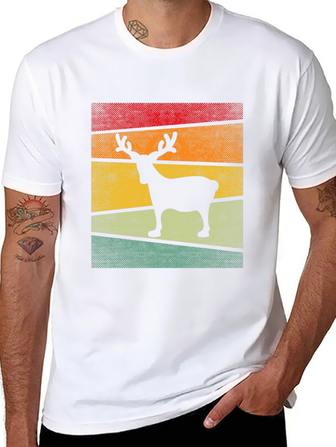 Retro Reindeer Graphic Tee - Stylish Comfort