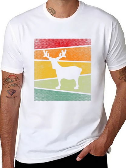 Retro Reindeer Graphic Tee - Stylish Comfort