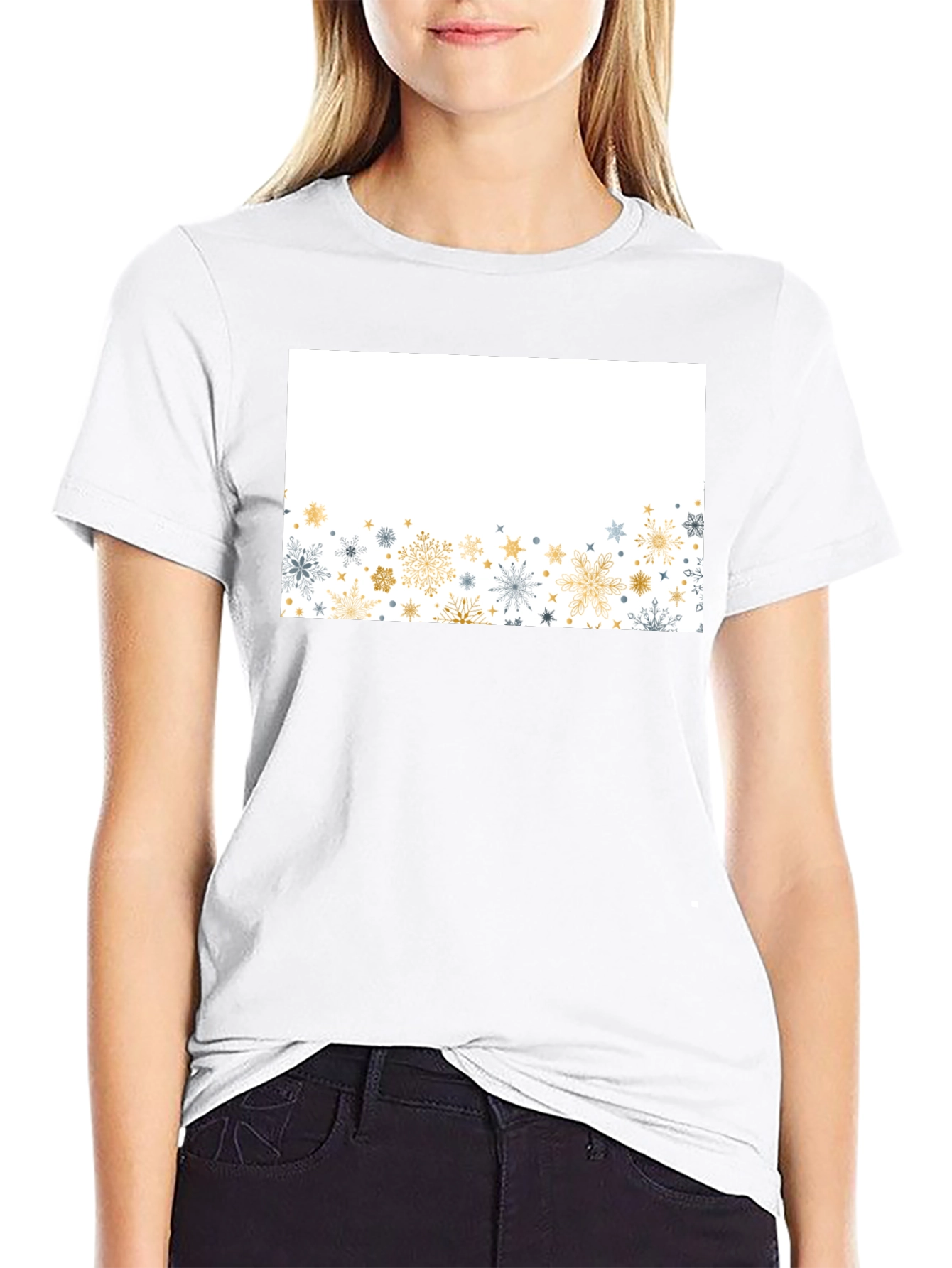 Snowflake Graphic Black Tee