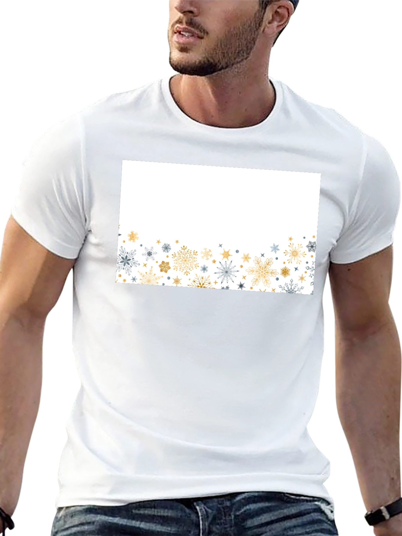 Snowflake Graphic Black Tee