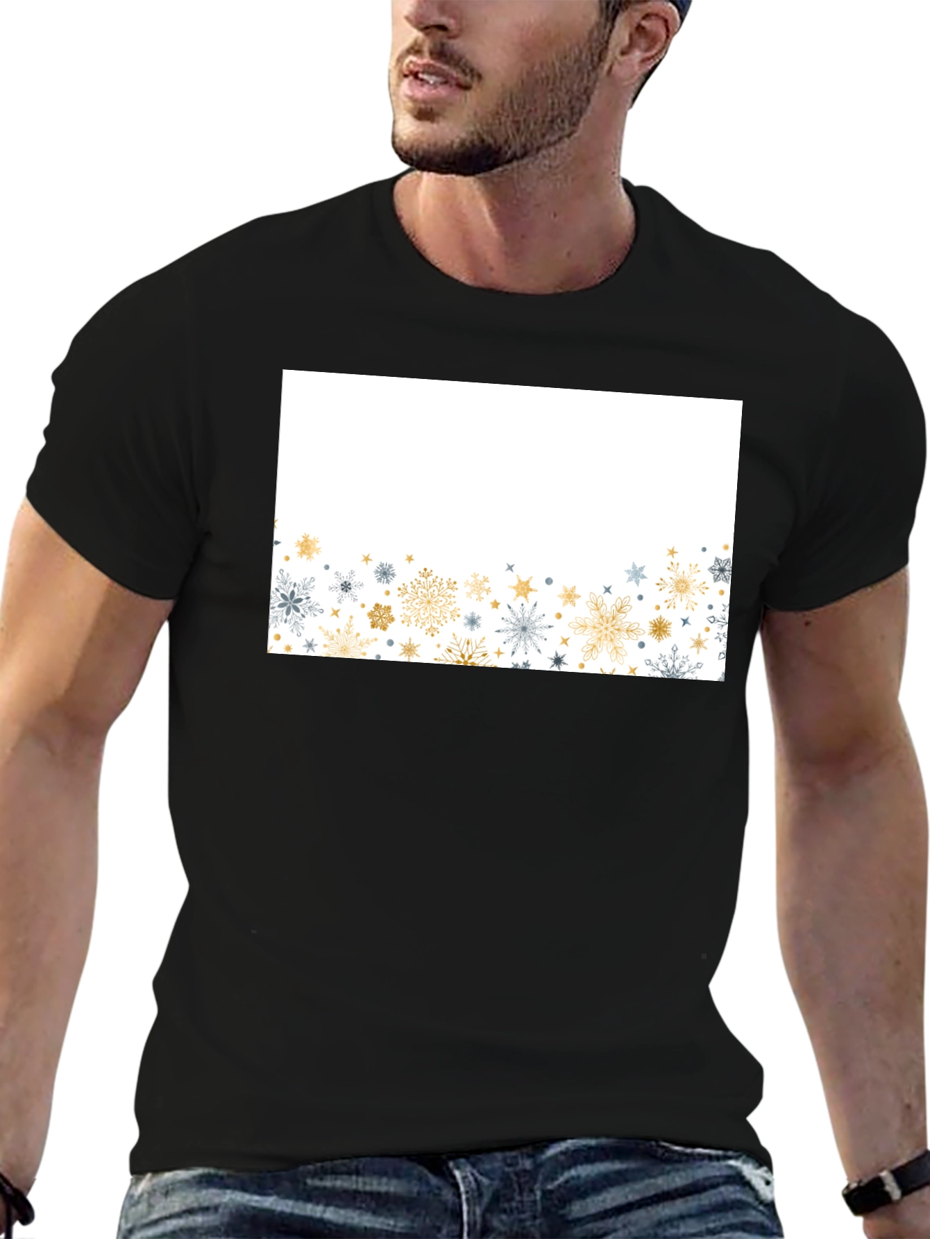 Snowflake Graphic Black Tee