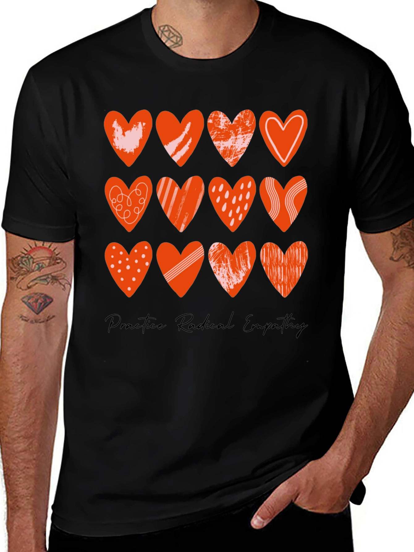 Radical Empathy Heart Tee - Stylish Graphic Print T-Shirt
