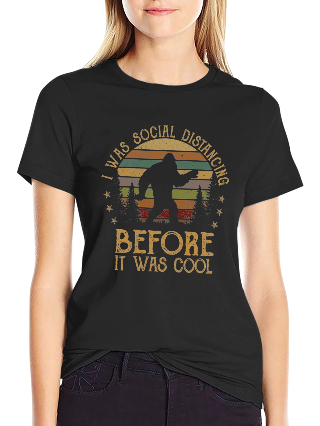 Social Distancing Bigfoot Graphic Tee