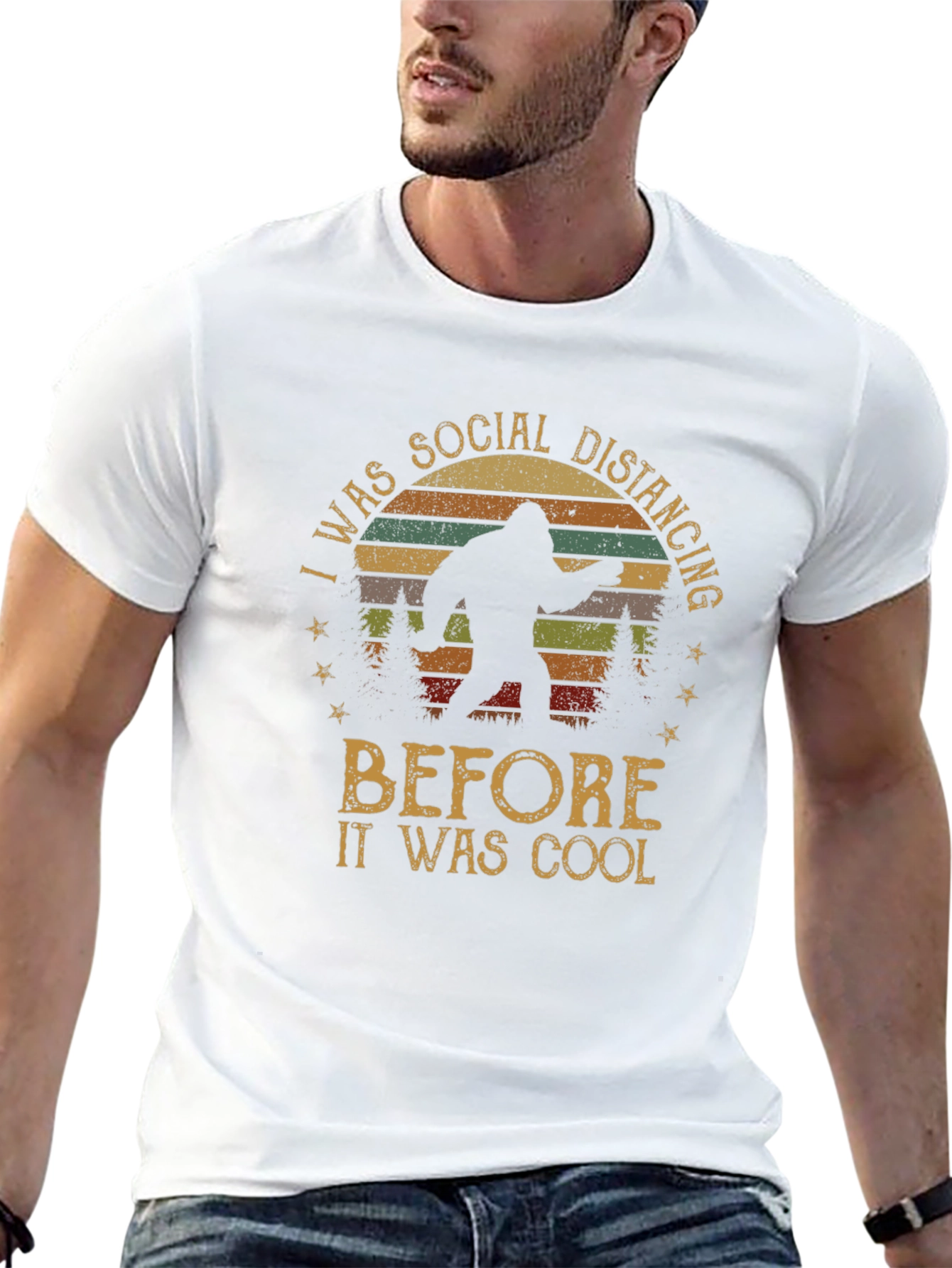 Social Distancing Bigfoot Graphic Tee