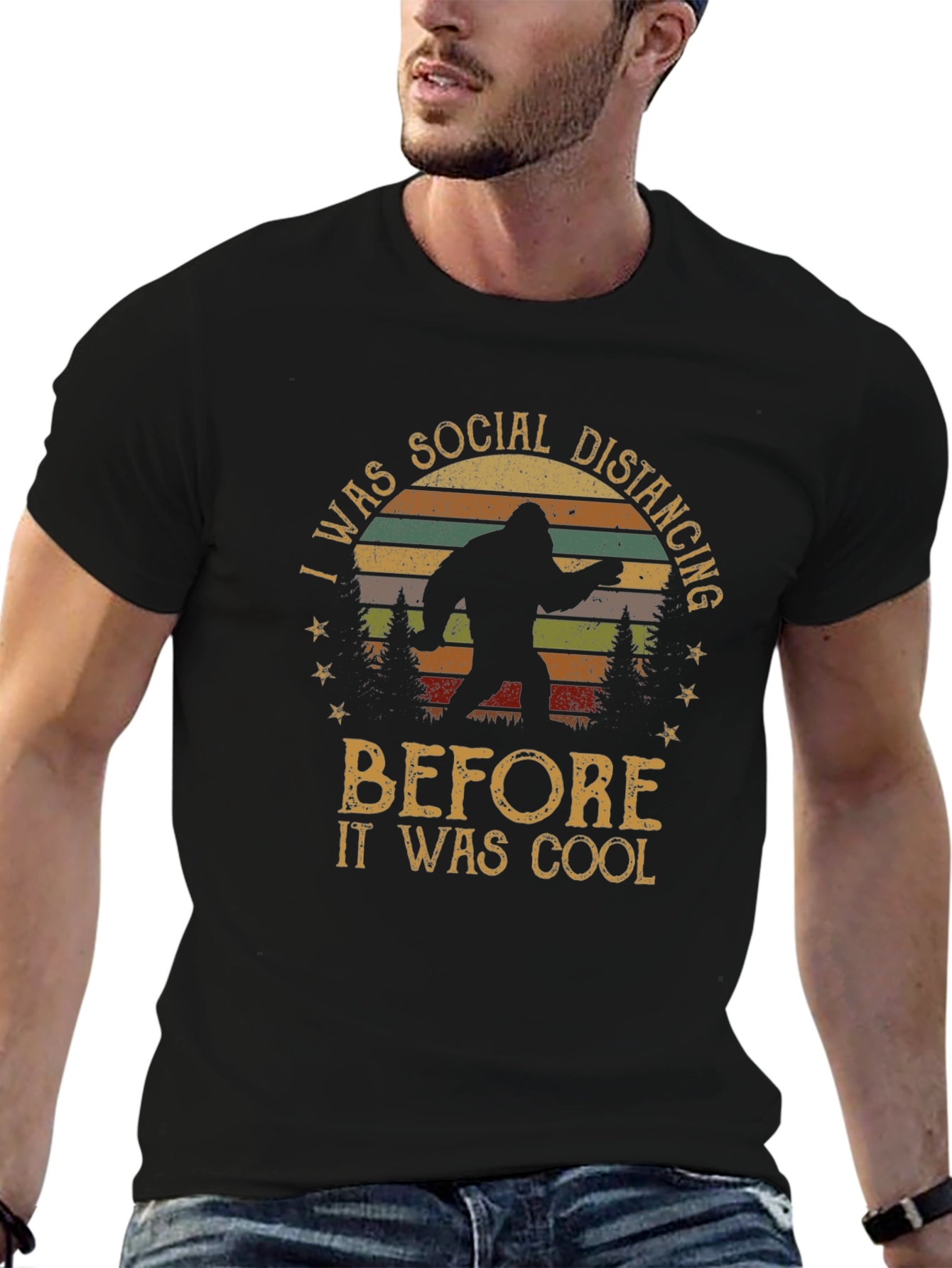 Social Distancing Bigfoot Graphic Tee
