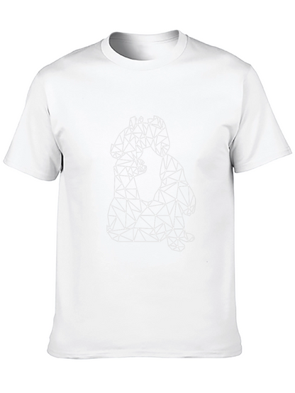 Geometric Animal Print Black T-Shirt