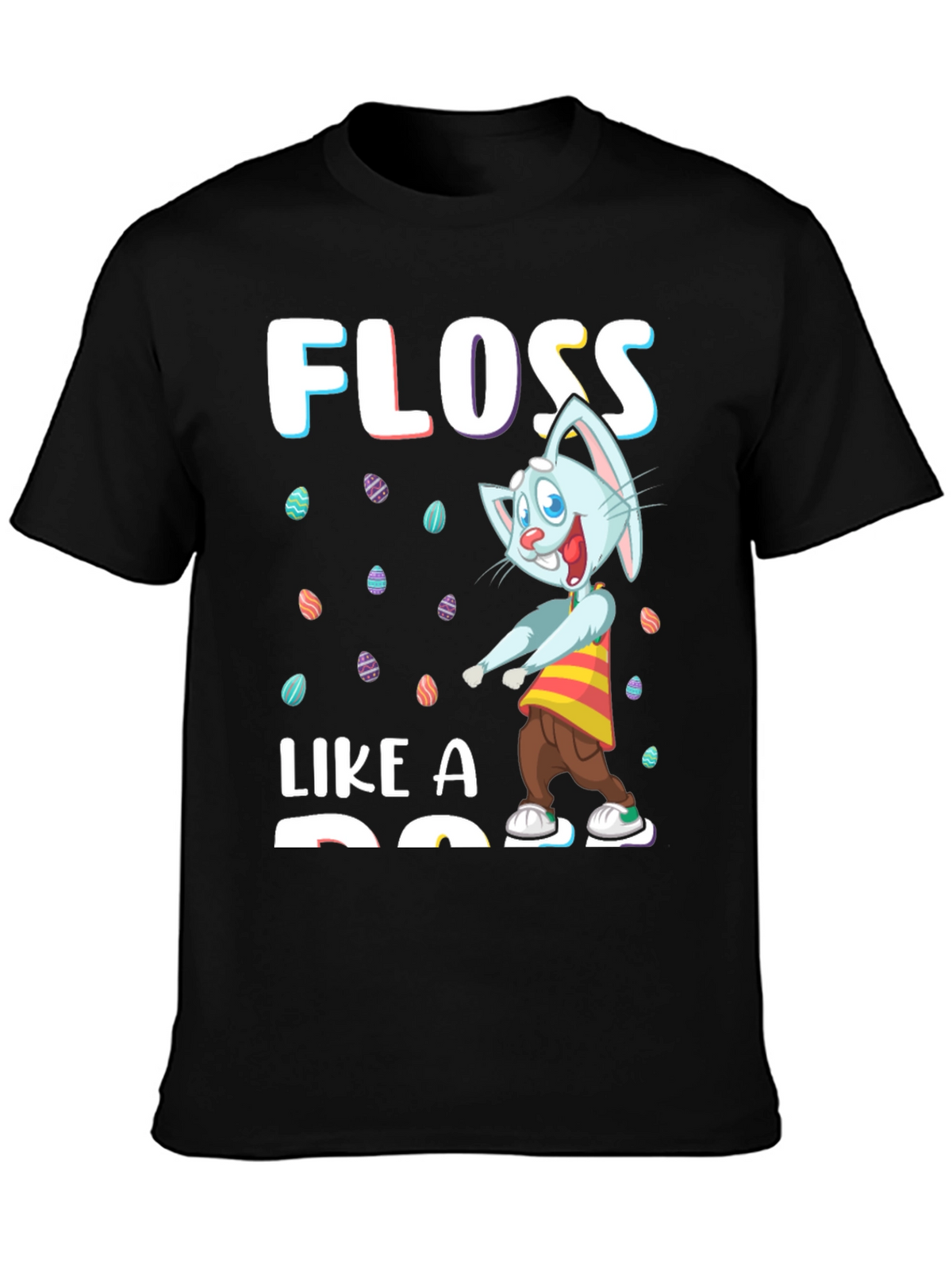 Easter Bunny Floss Like A Boss Black T-Shirt