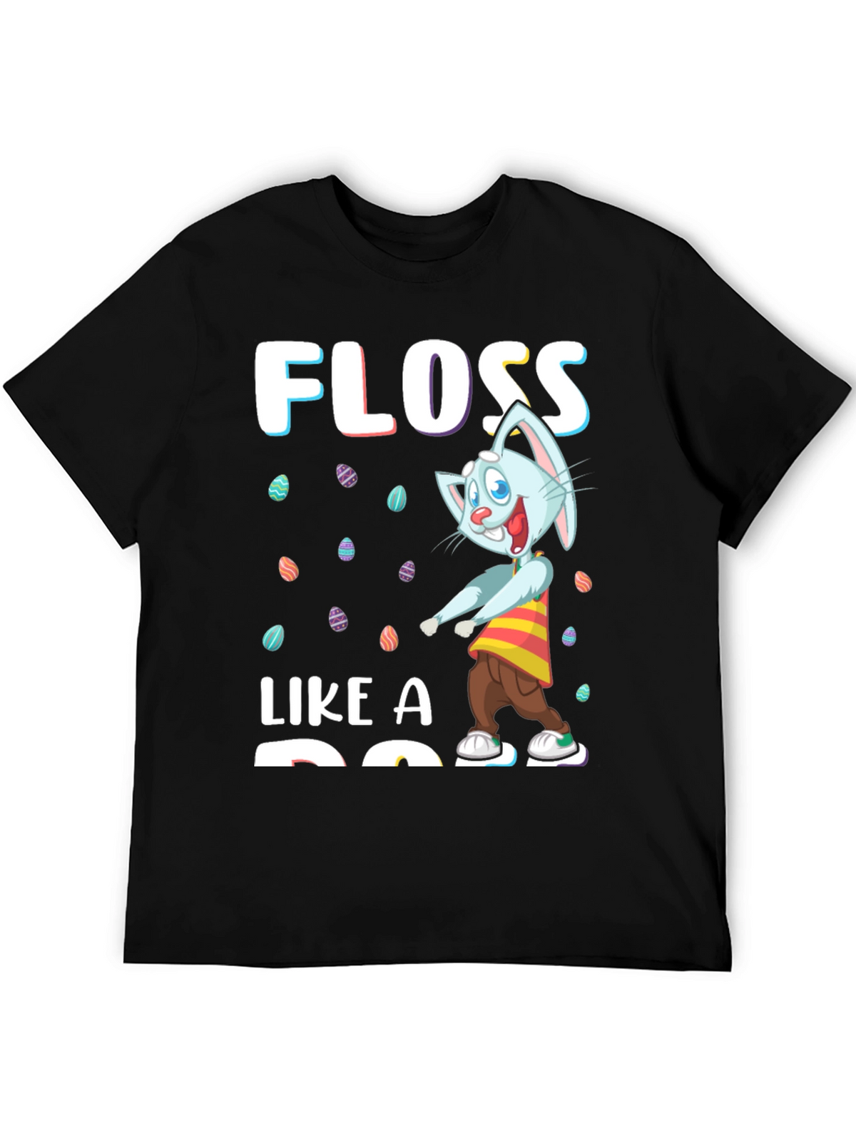 Easter Bunny Floss Like A Boss Black T-Shirt
