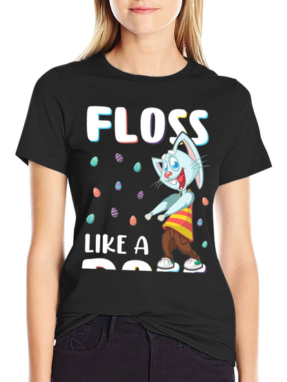 Easter Bunny Floss Like A Boss Black T-Shirt