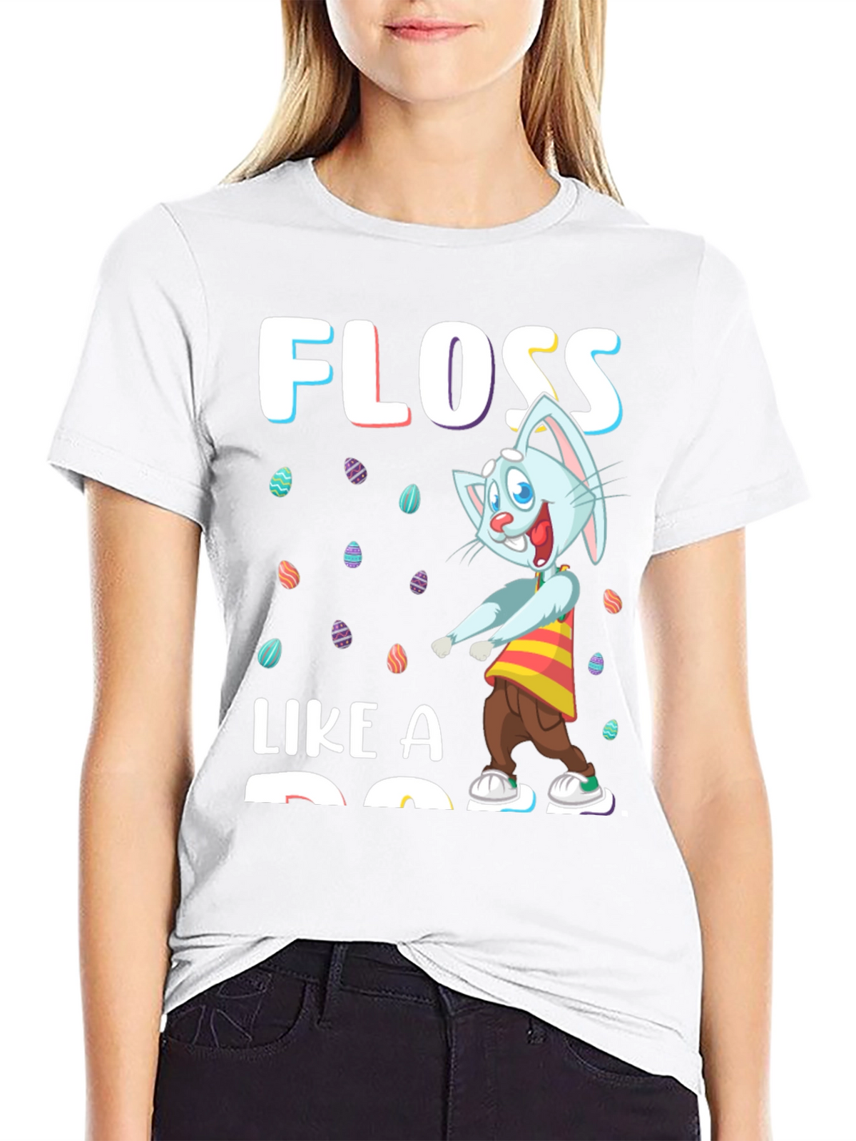 Easter Bunny Floss Like A Boss Black T-Shirt