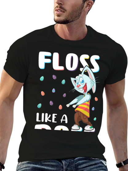 Easter Bunny Floss Like A Boss Black T-Shirt
