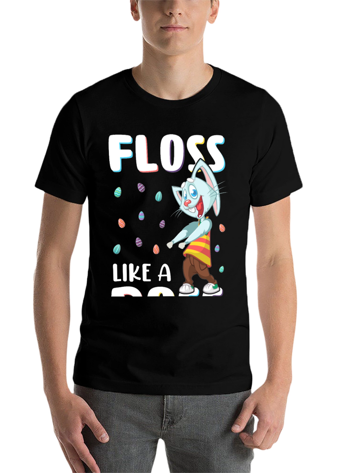 Easter Bunny Floss Like A Boss Black T-Shirt