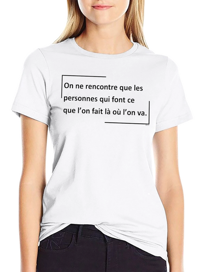 French Quote Graphic Tee - Black Casual T-Shirt