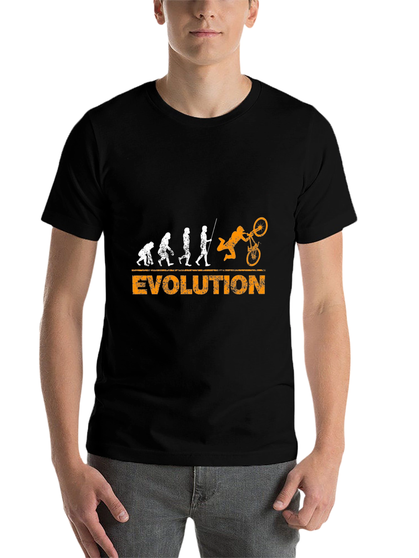 Evolution of Biking Black T-Shirt
