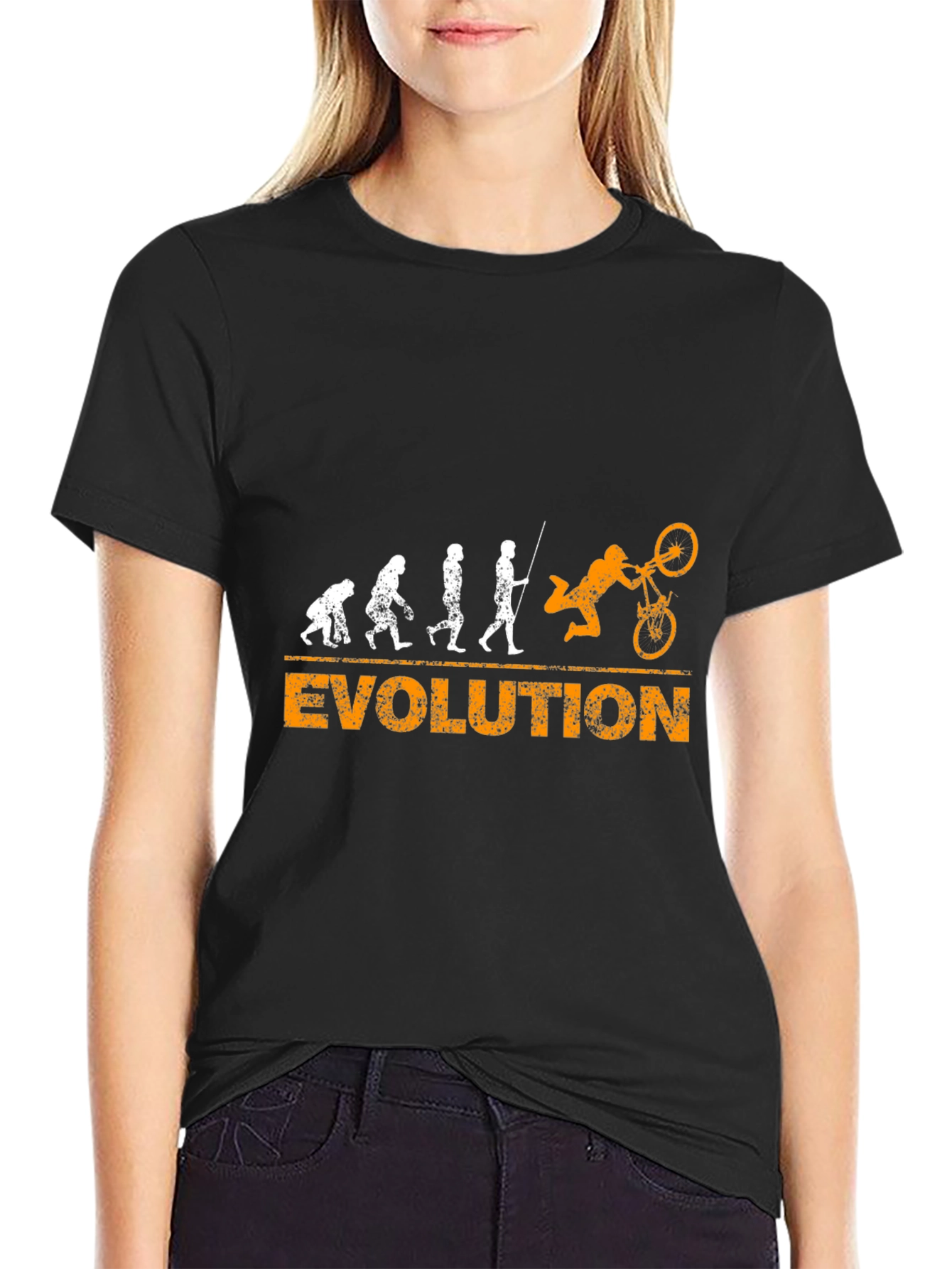 Evolution of Biking Black T-Shirt