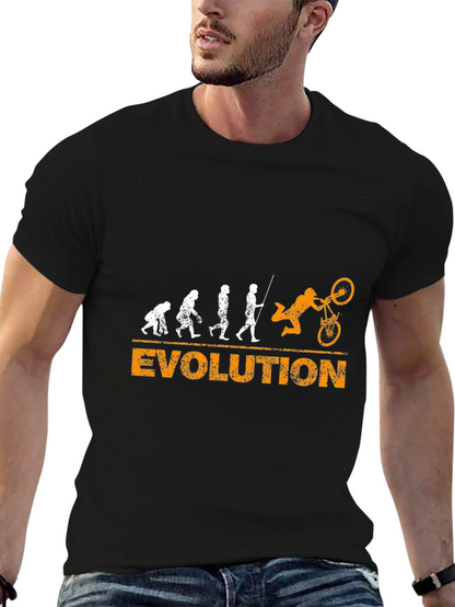 Evolution of Biking Black T-Shirt
