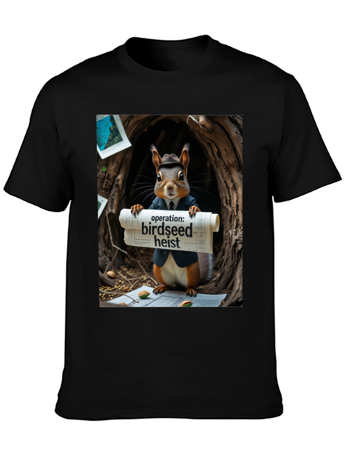 Birdseed Heist Squirrel T-Shirt