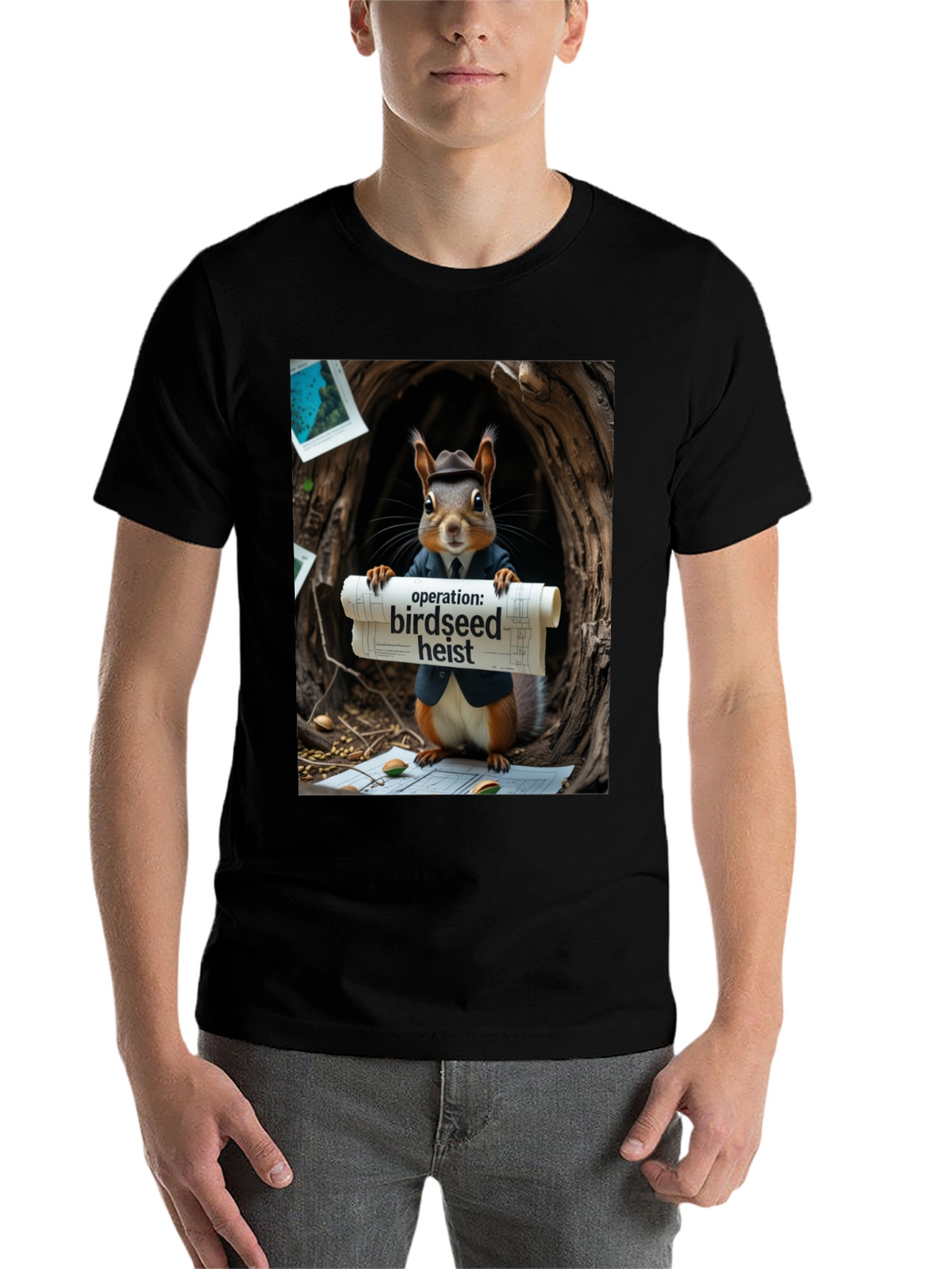 Birdseed Heist Squirrel T-Shirt