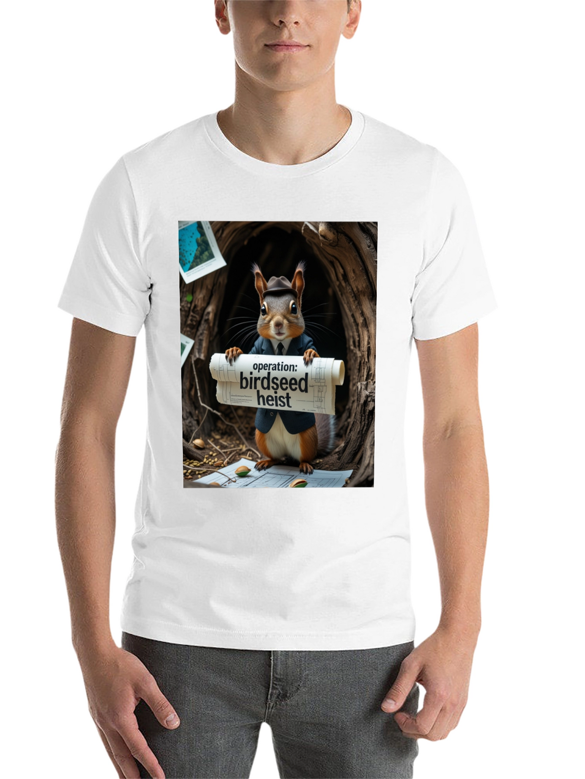 Birdseed Heist Squirrel T-Shirt